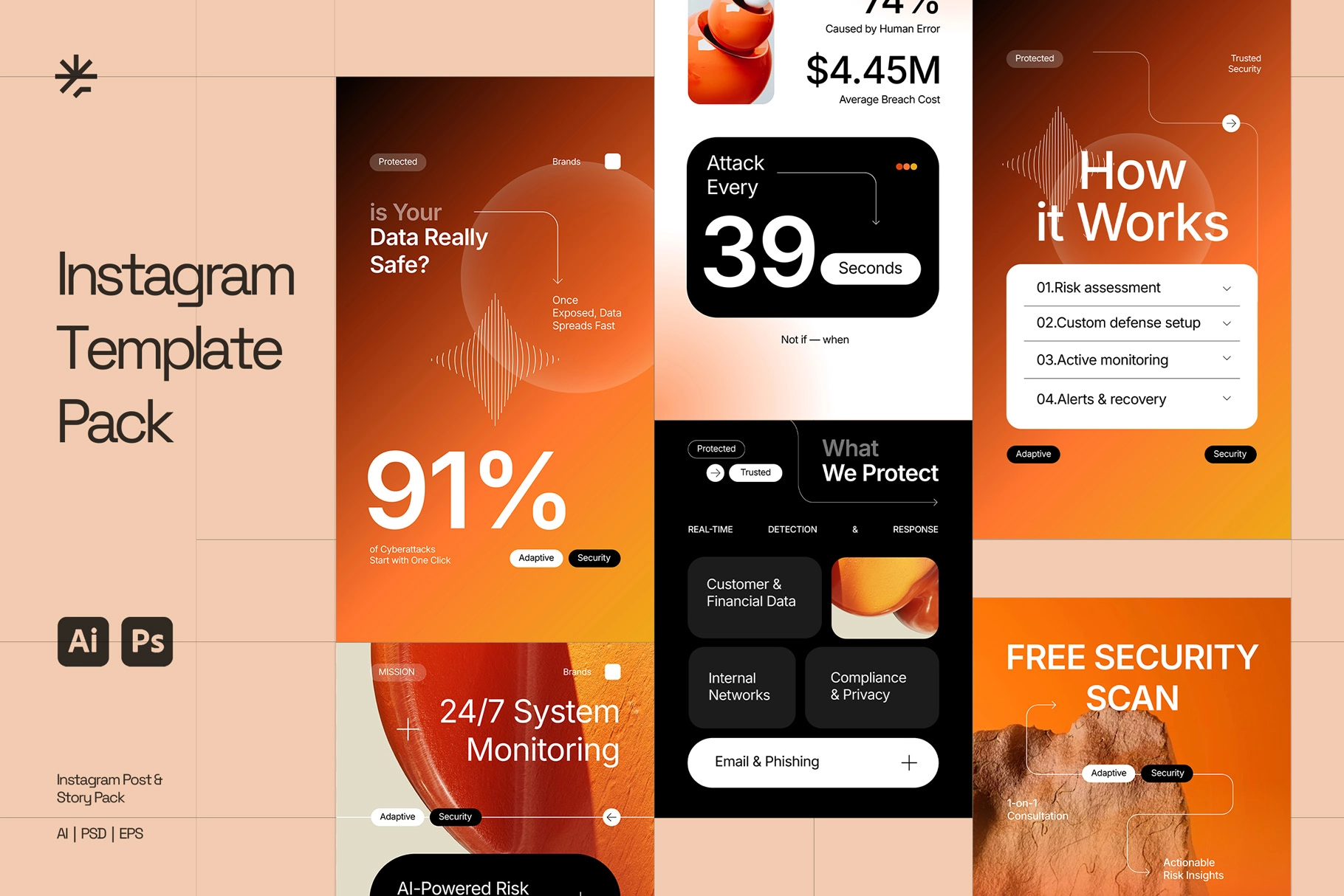 Cybersecurity Instagram Templates