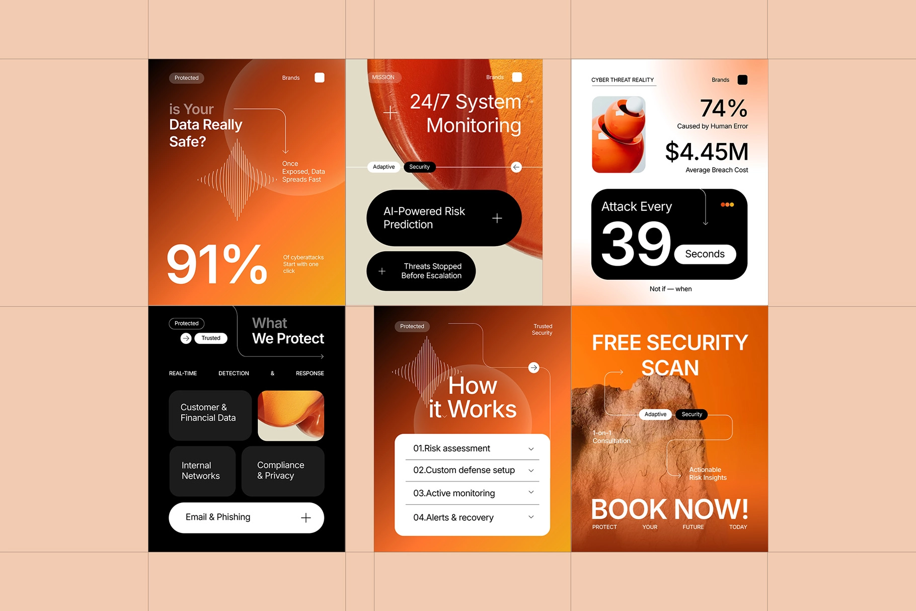 Cybersecurity Instagram Templates for Affinity