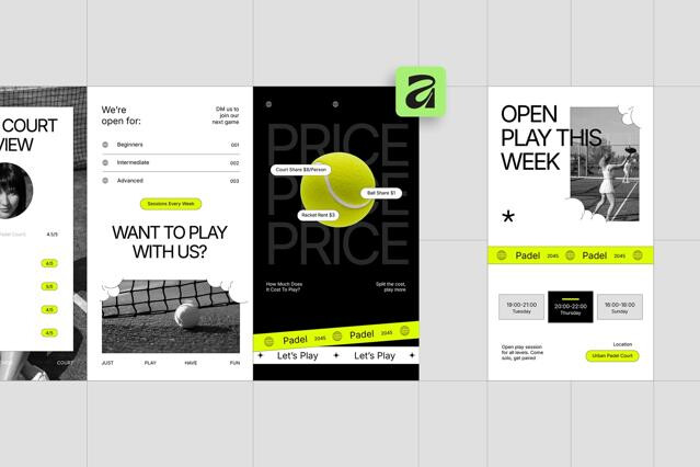 Padel Community Instagram Pack - Affinity Template