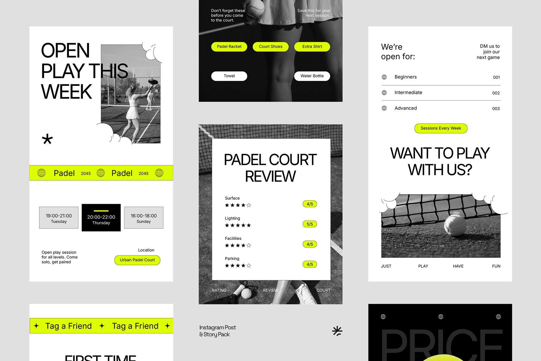 Padel Community Instagram Pack - Affinity Template