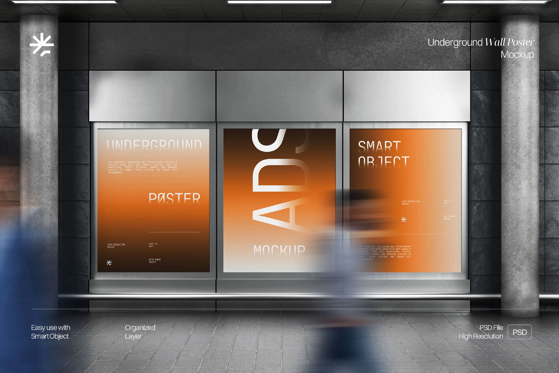 Industrial Underground Advertising Poster Mockup