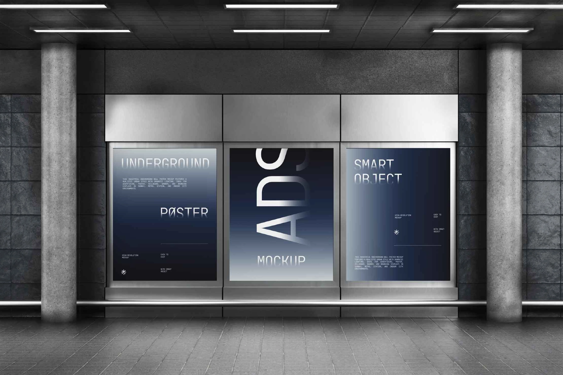 Industrial Underground Advertising Poster Mockup