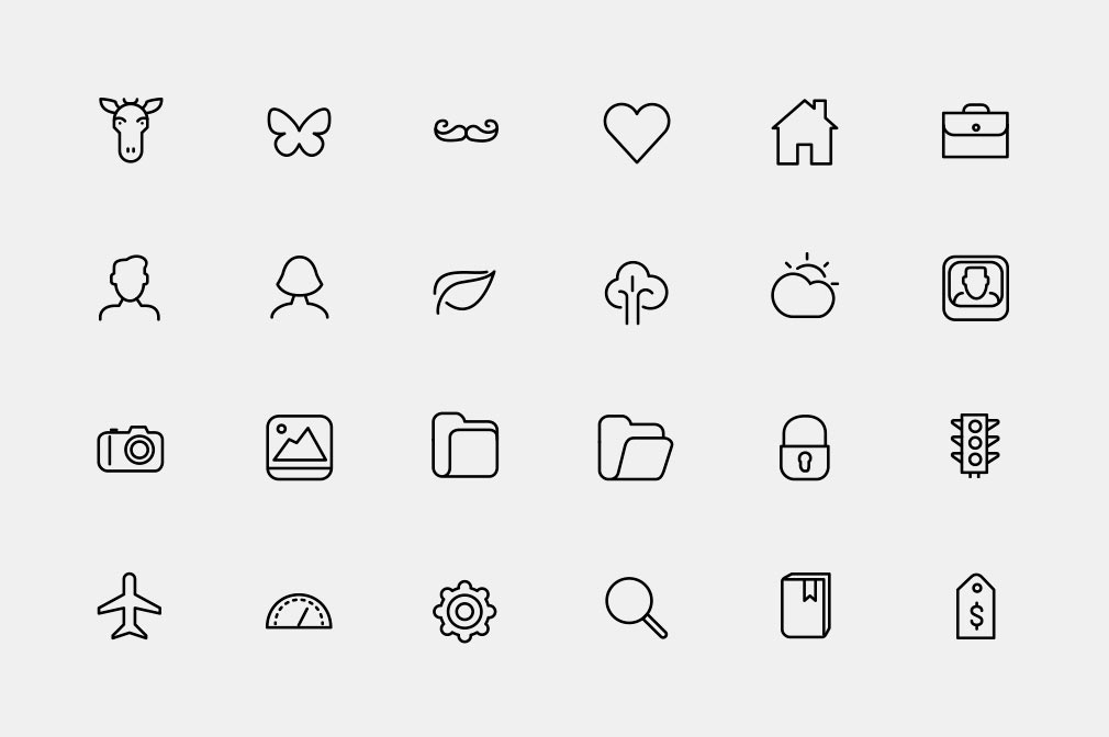 Free iOS and Android line icons: download AI, EPS