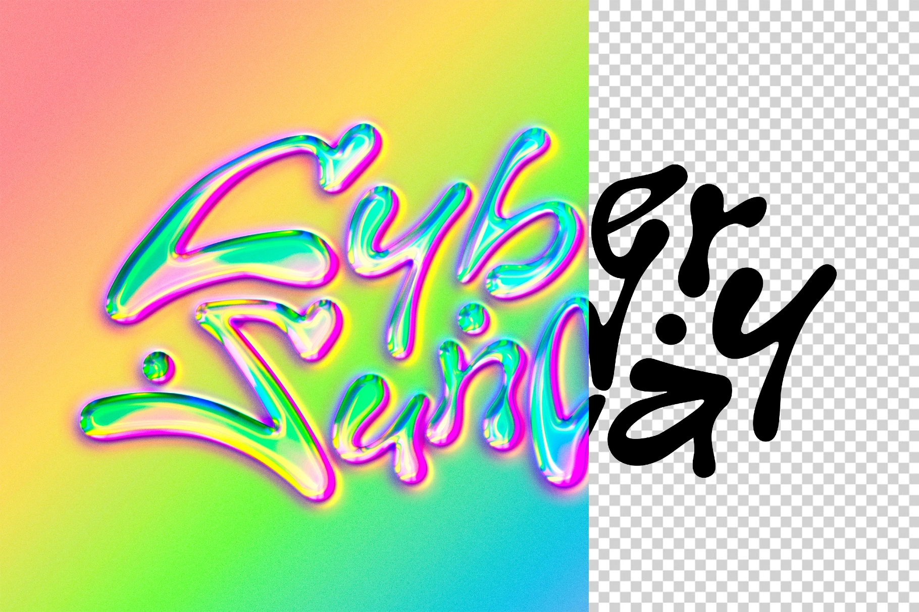 Pastel Rainbow Text Effect