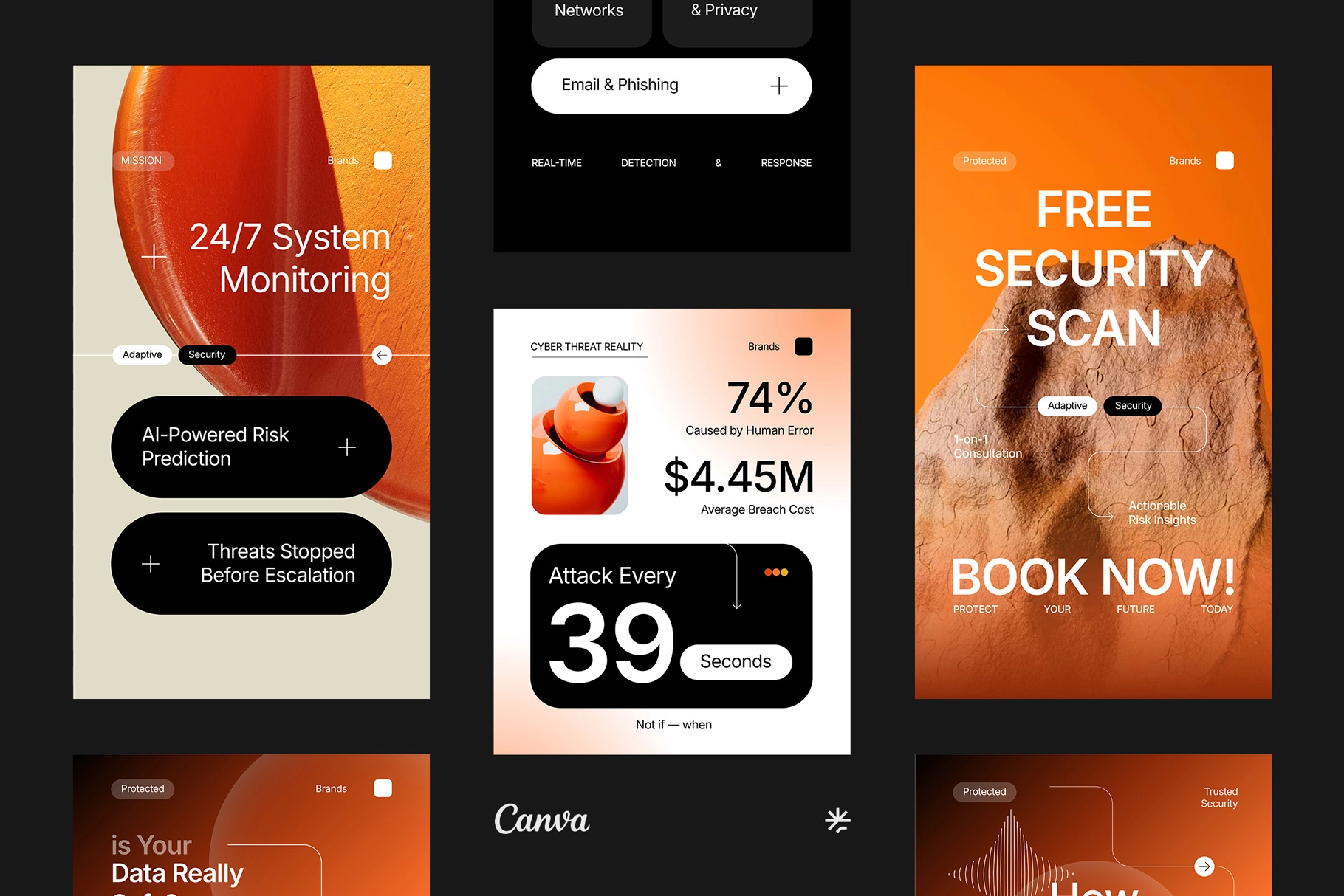 Cybersecurity Instagram Template for CANVA