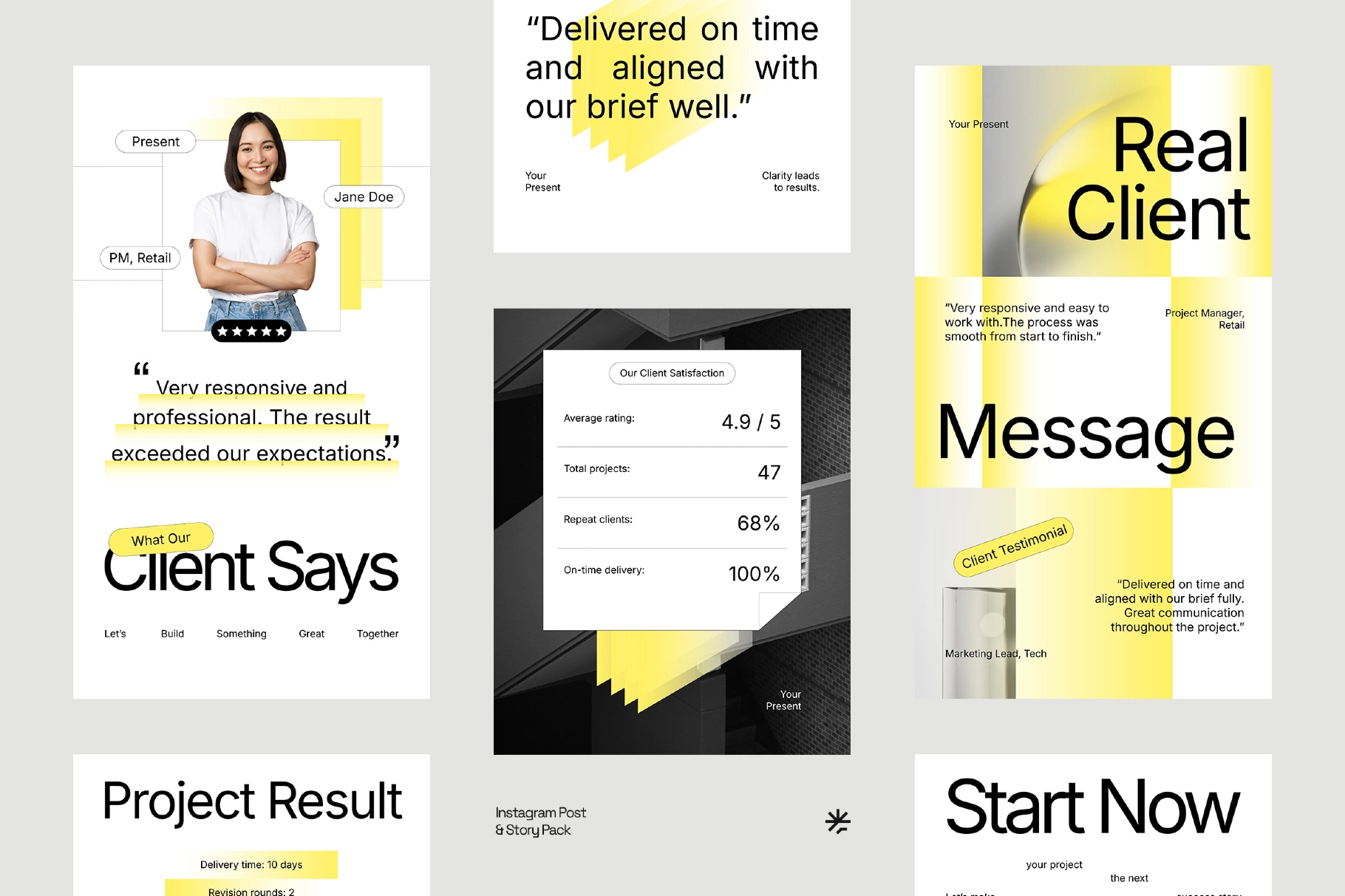 Client Testimonials Instagram Pack for Affinity