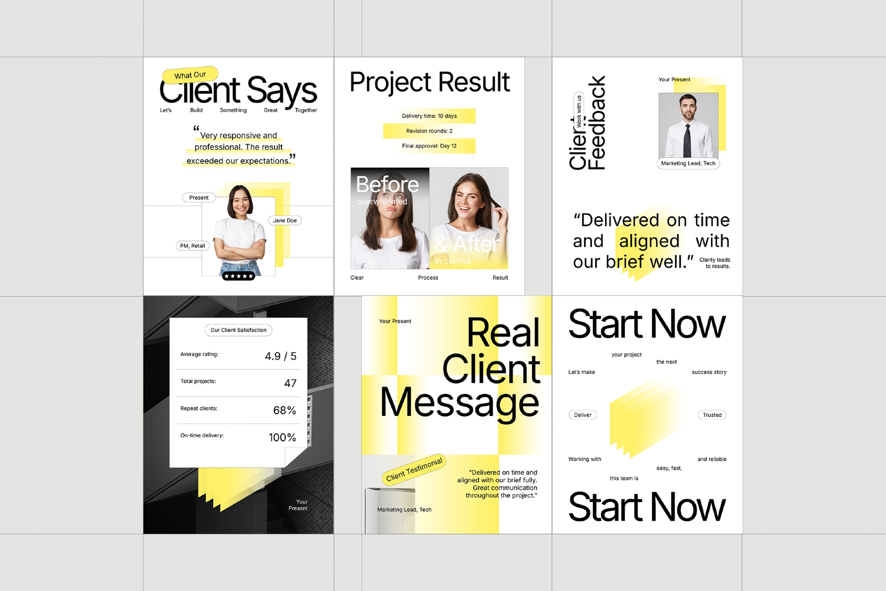 Client Testimonials Instagram Pack for Canva