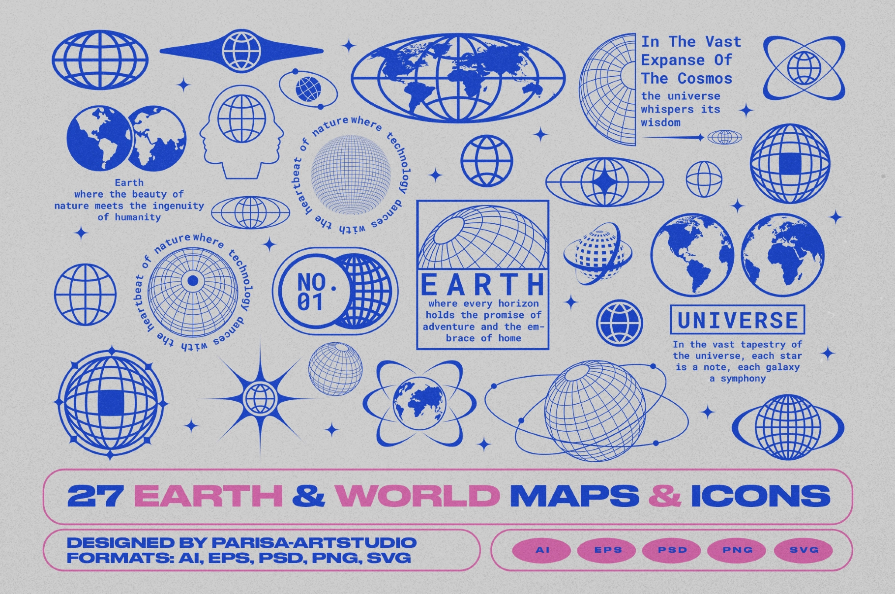 27 Earth & World Maps & Icons