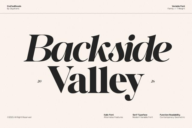 GC Backside Valley Elegant Modern Font