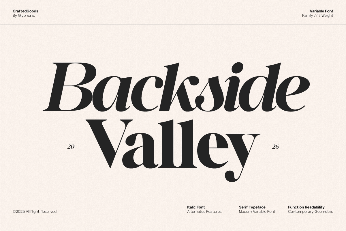 GC Backside Valley Elegant Modern Font