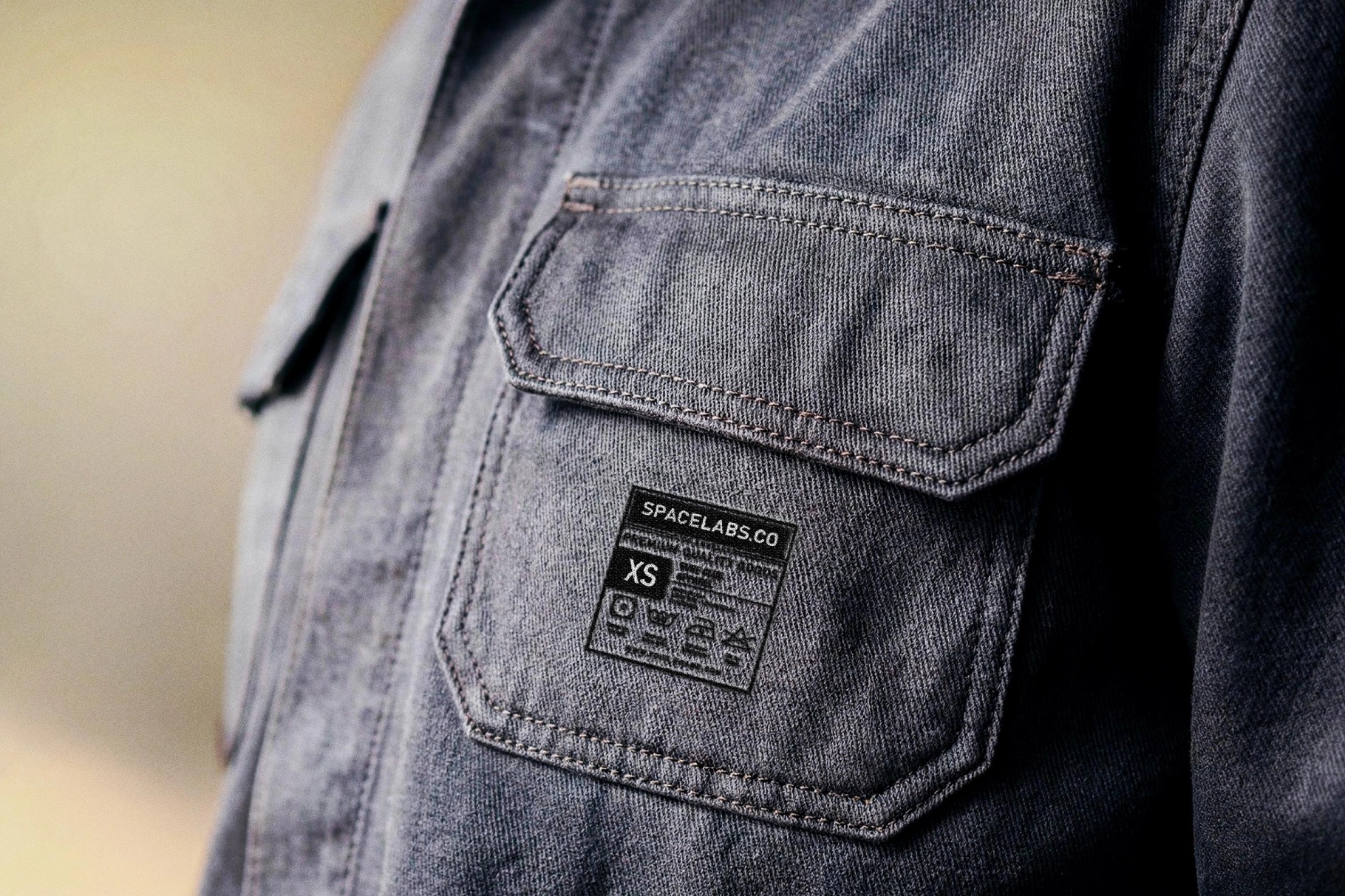 Denim Fabric Emblem Mockup