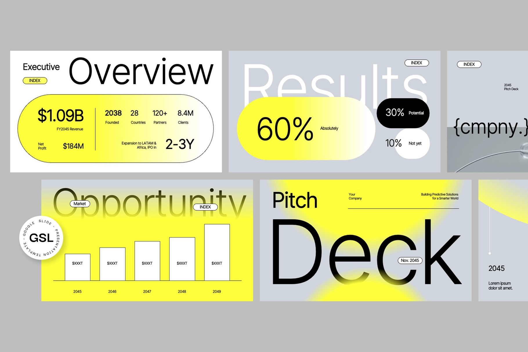 YEELO - Modern Pitch Deck Google Slides Template