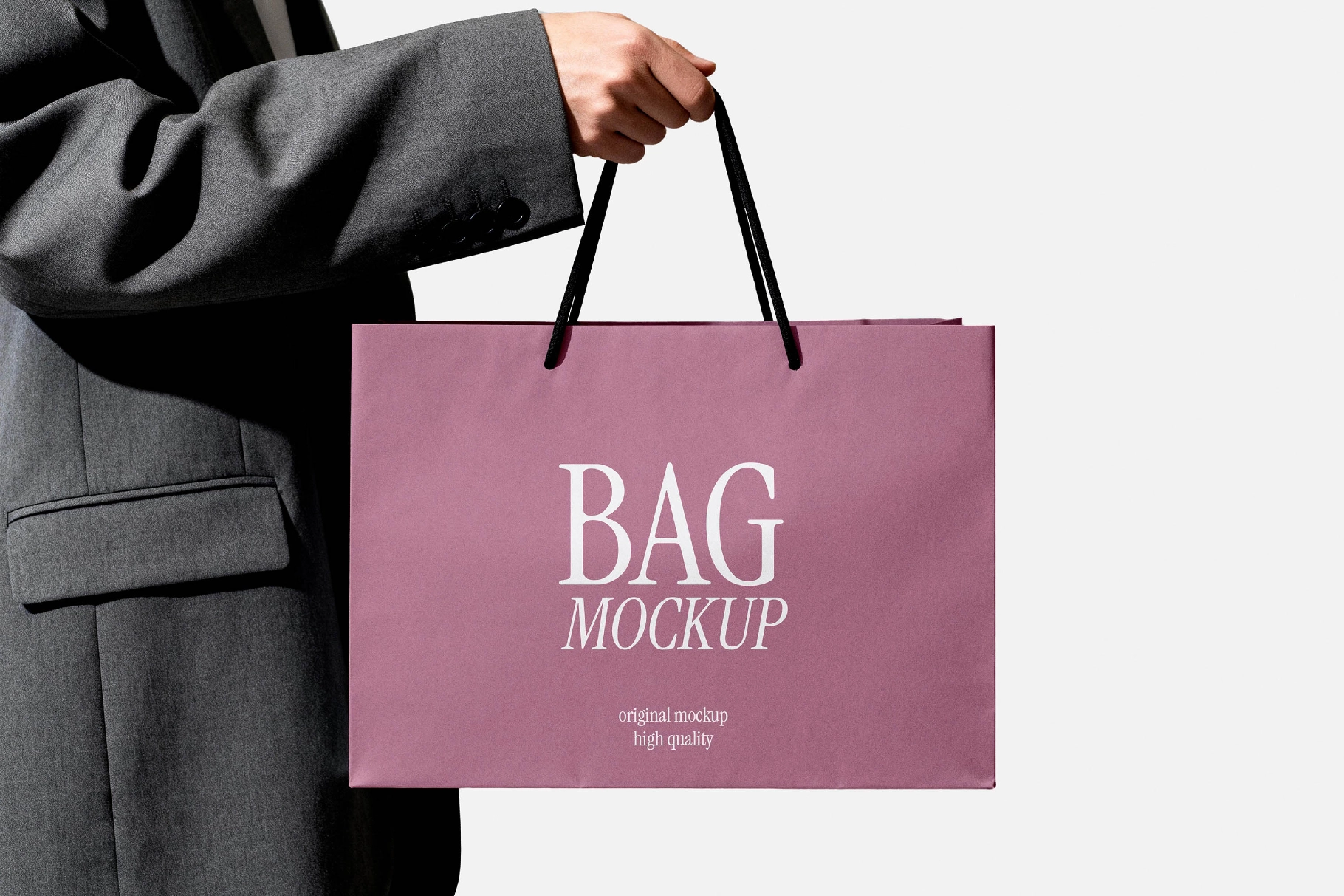 Paper Bag Mockup with Cord Handles