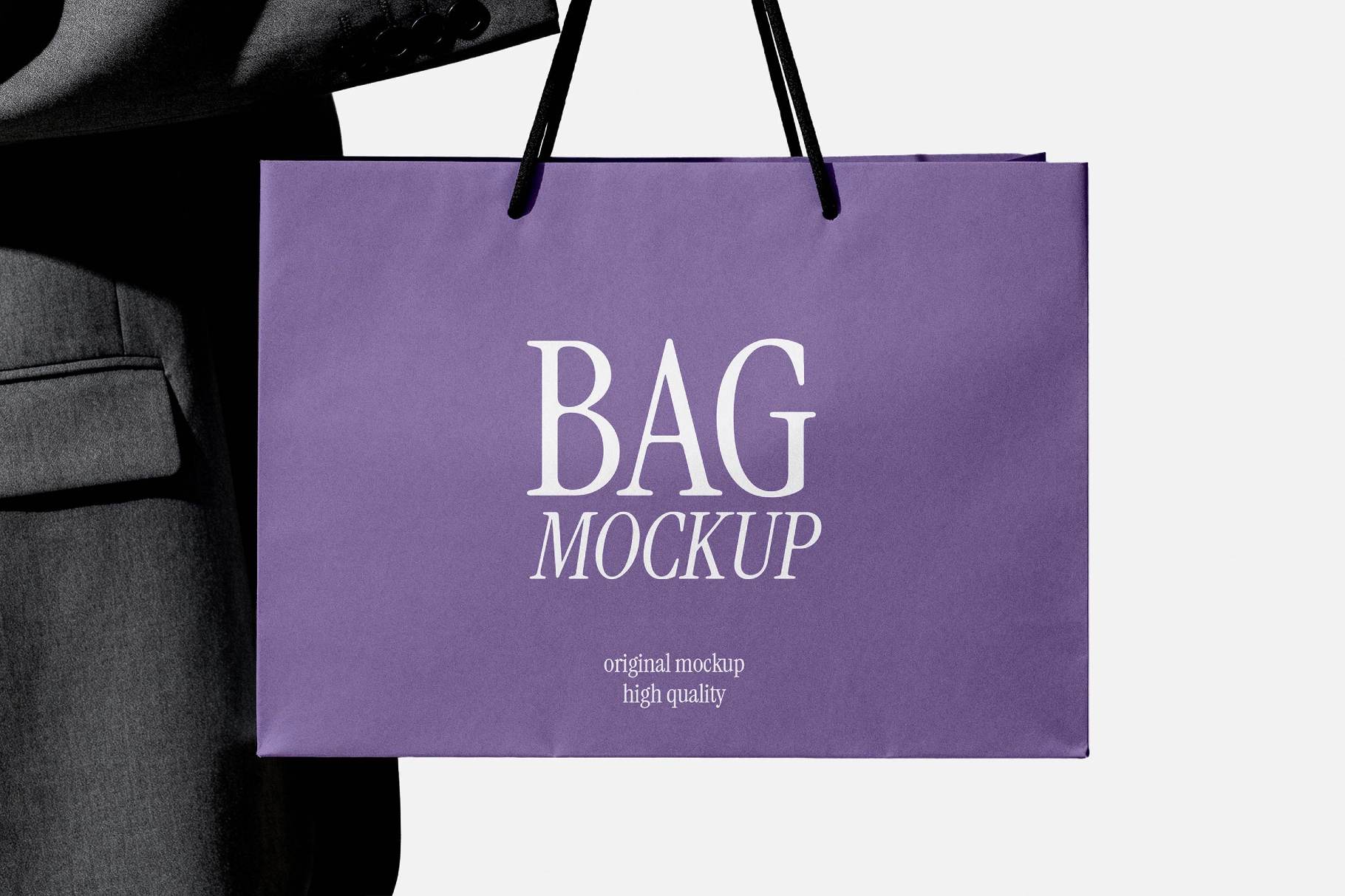 Paper Bag Mockup with Cord Handles