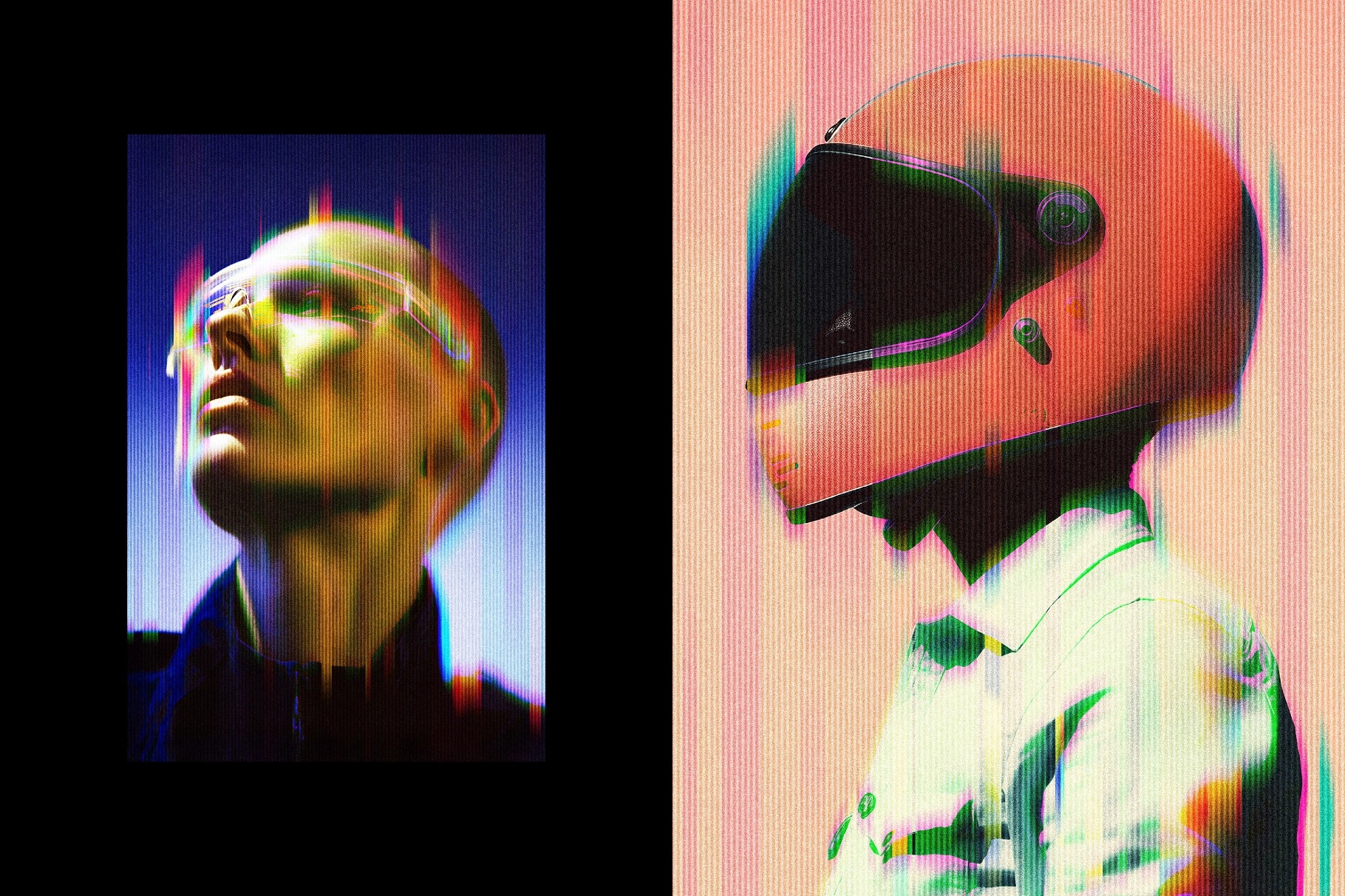 Blurred Glitch Photo Effect