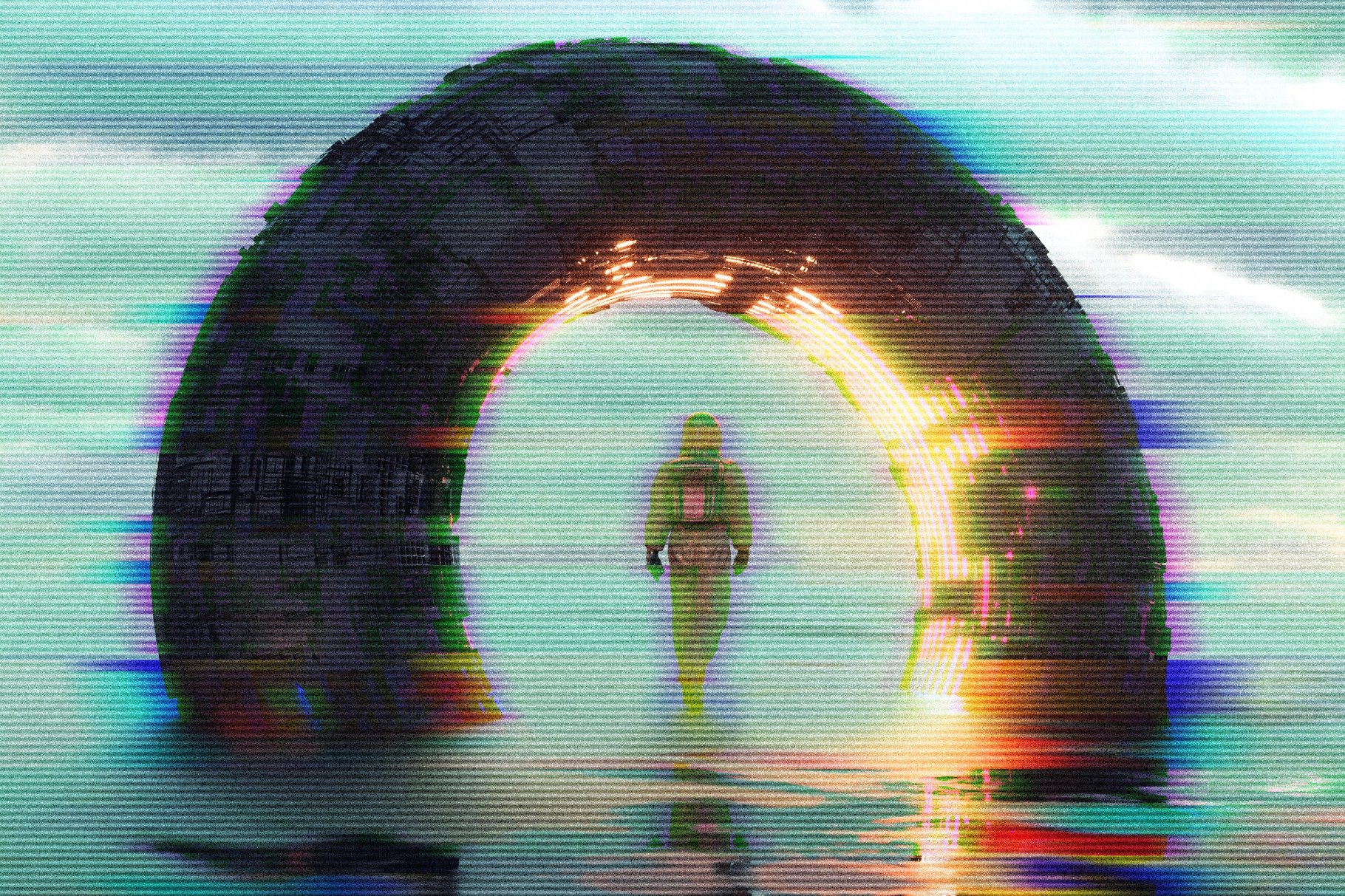 Blurred Glitch Photo Effect