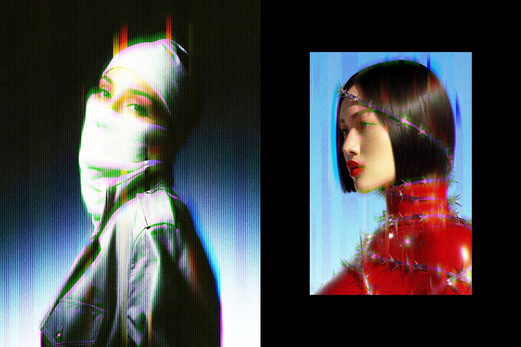 Blurred Glitch Photo Effect