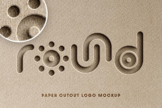 Paper Logo Cutout Mockup