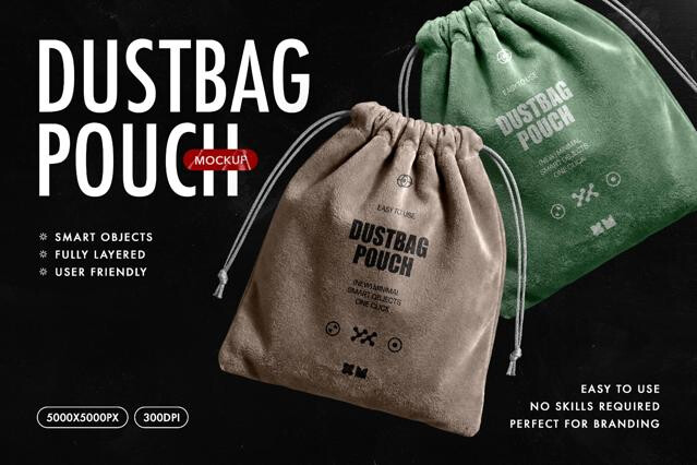 Plush Dust Bag Mockup