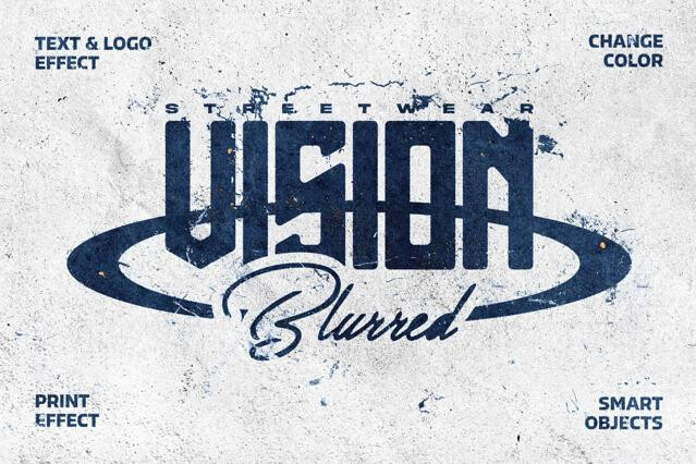 Smudge Grunge Print Text Effect