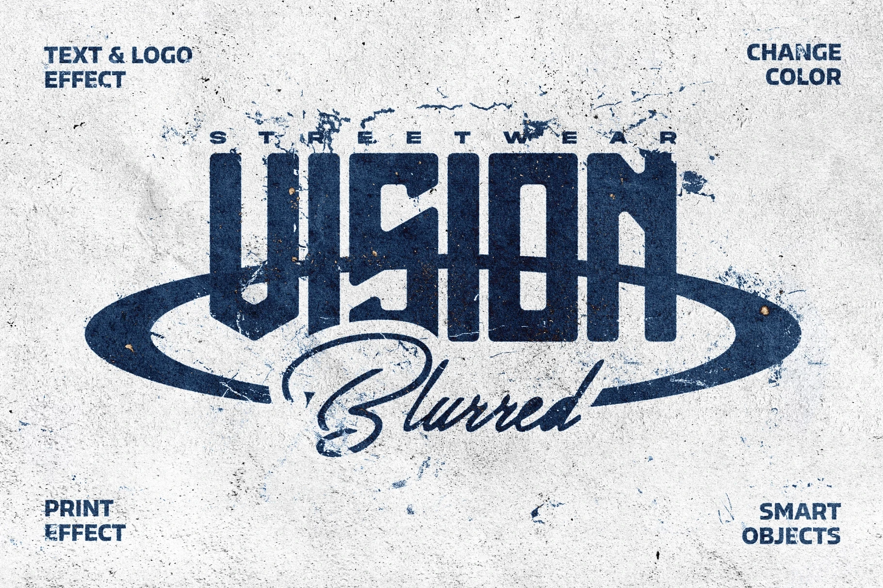 Smudge Grunge Print Text Effect