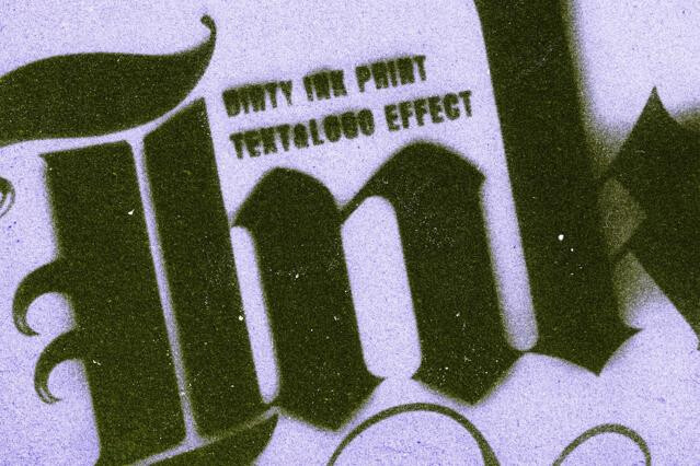 Dirty Ink Print Text Effect
