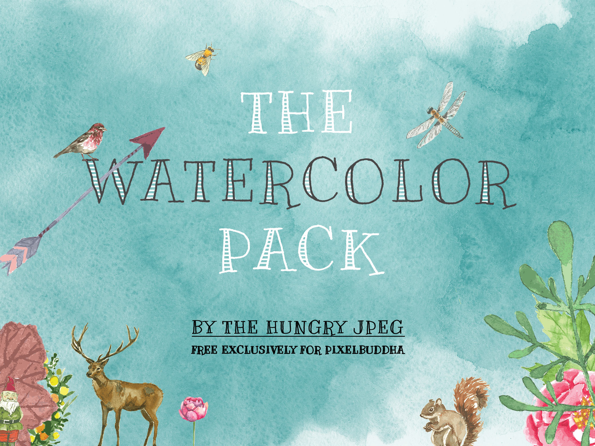 Free watercolor illustrations pack