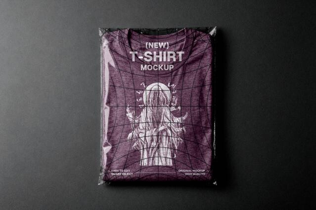 T-Shirt in Plastic Bag Mockup