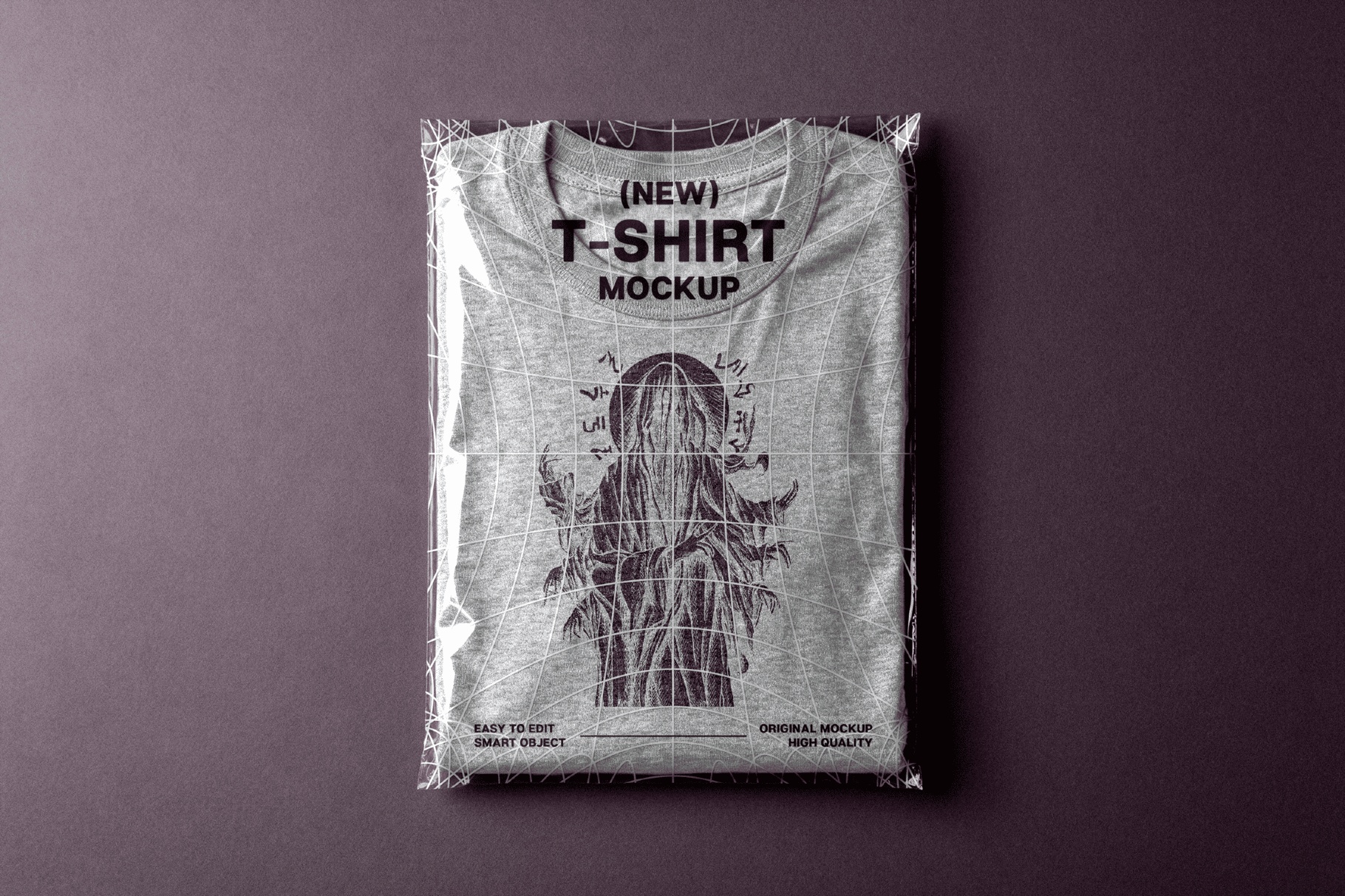 T-Shirt in Plastic Bag Mockup