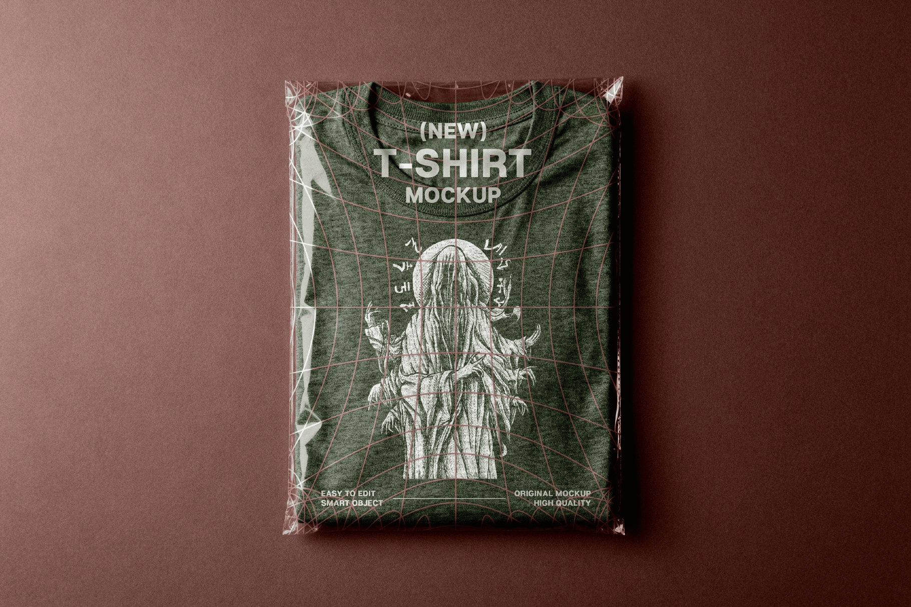T-Shirt in Plastic Bag Mockup