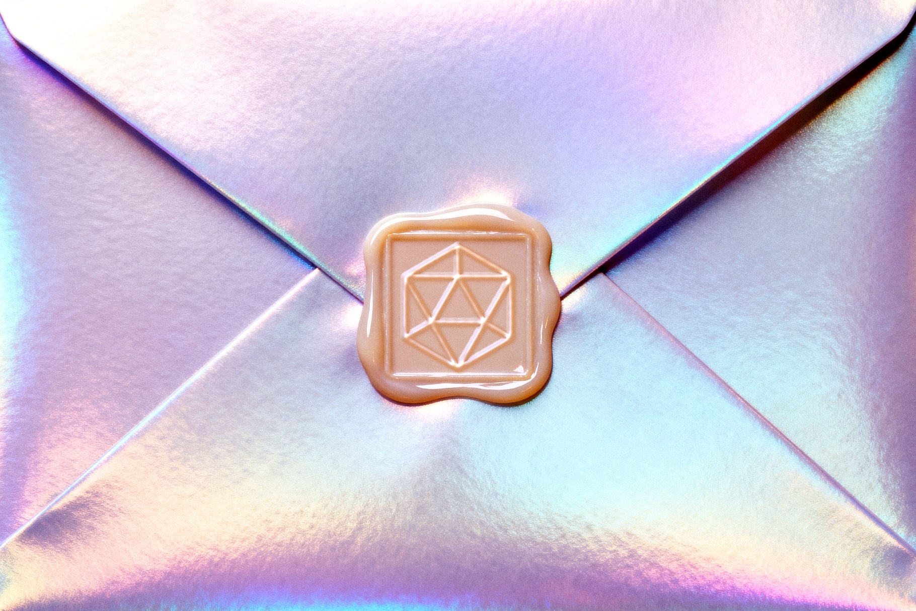 Holo Envelope Wax Seal Mockup