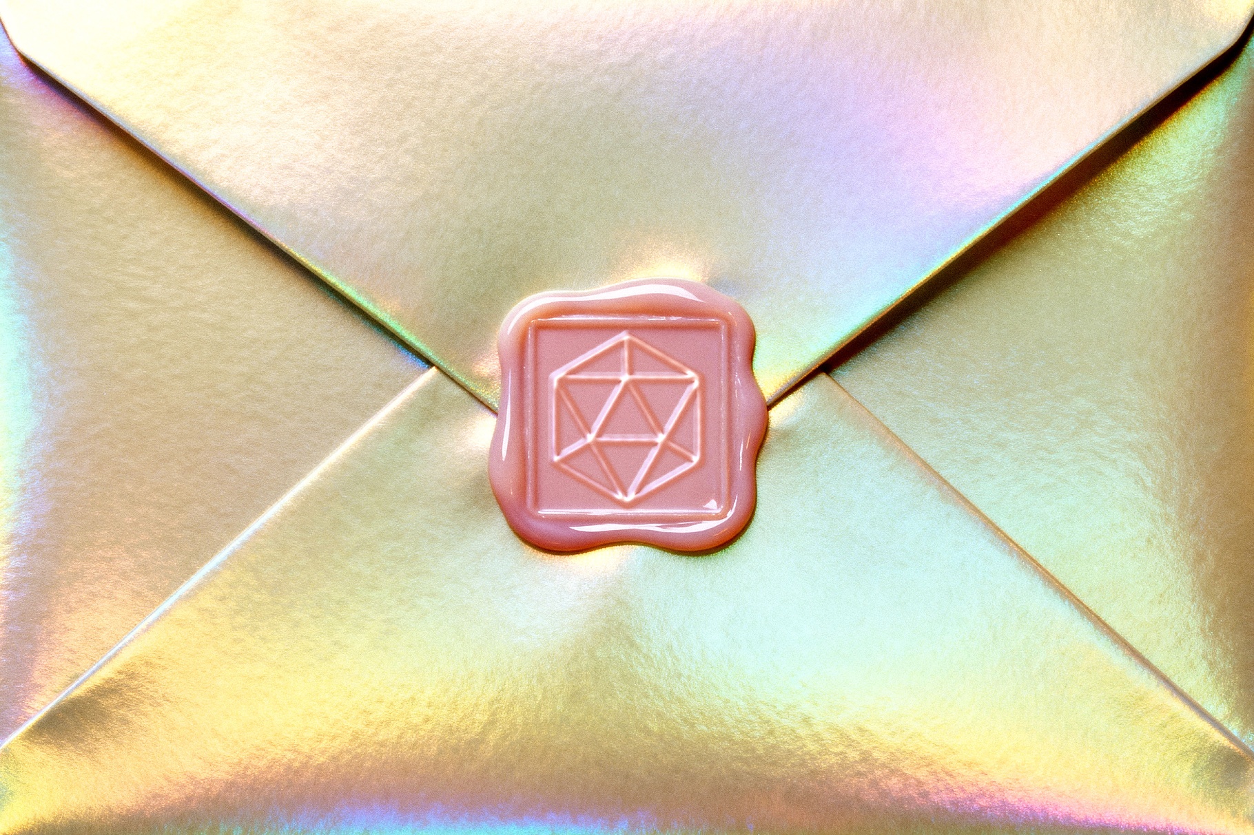 Holo Envelope Wax Seal Mockup