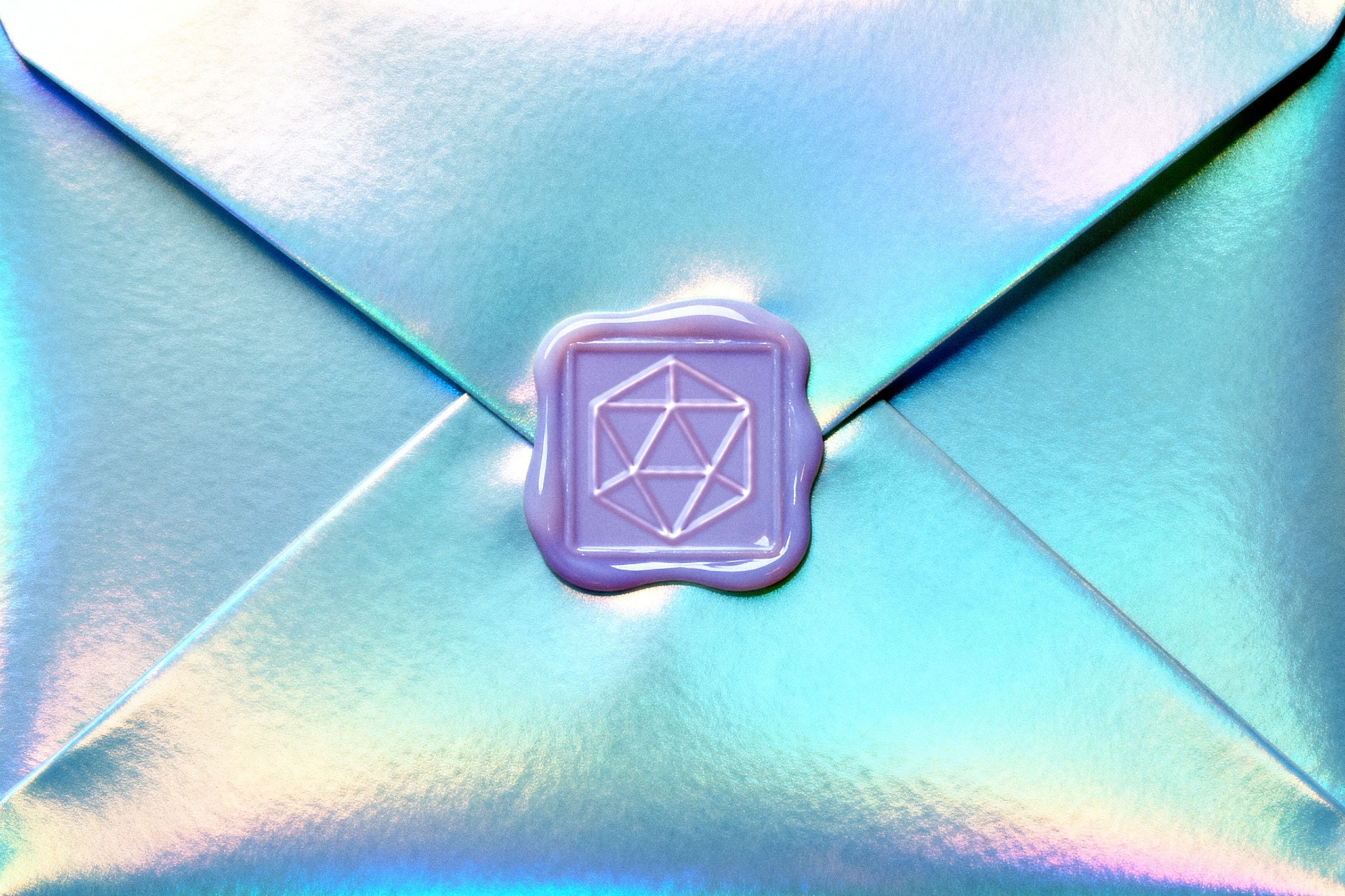 Holo Envelope Wax Seal Mockup