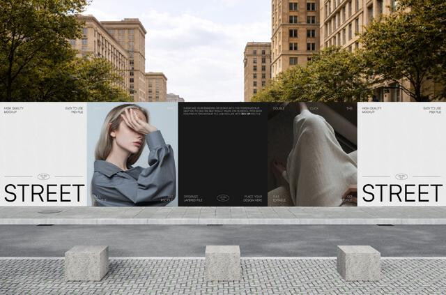 Outdoor Street Wall Mockup