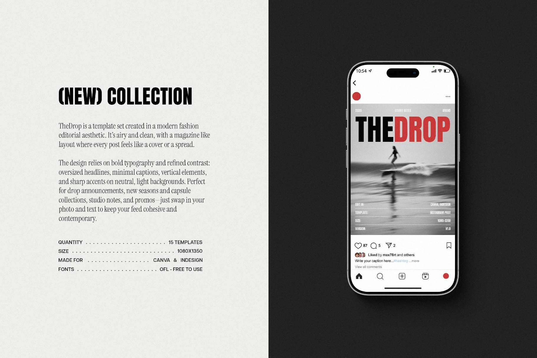 The Drop Instagram Templates Collection