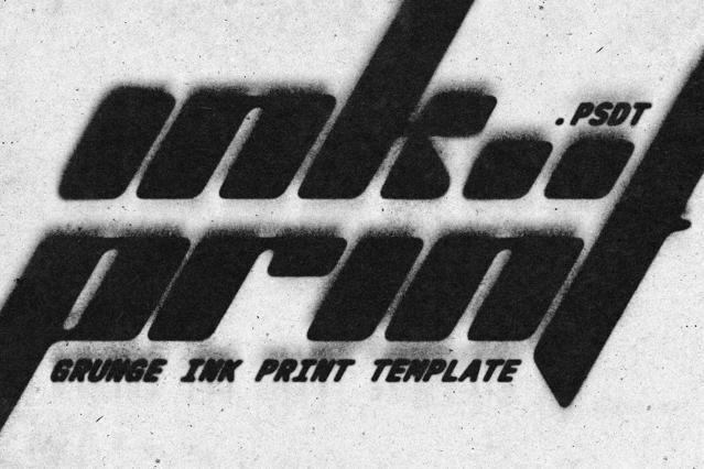 Grunge Ink Print Text Effect