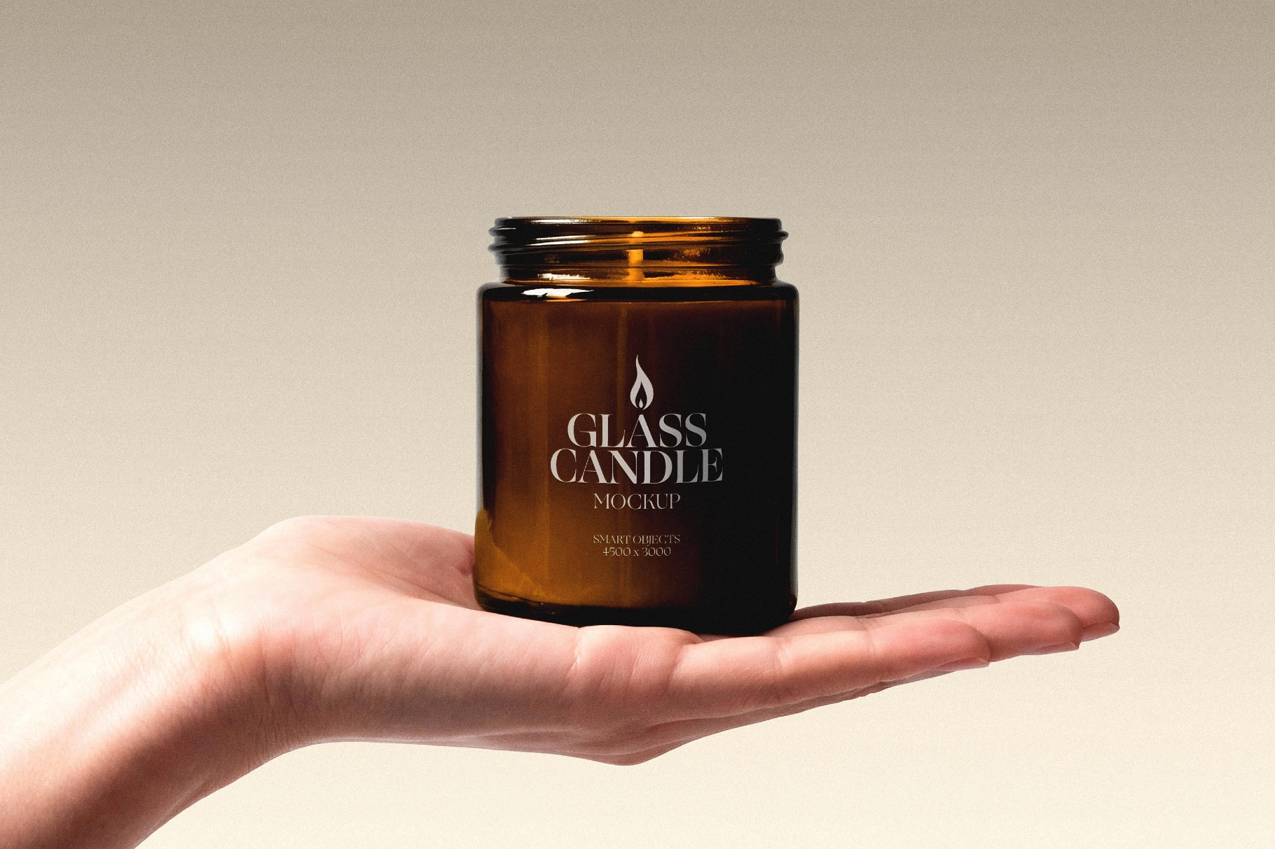 Candle Mockup on Hand