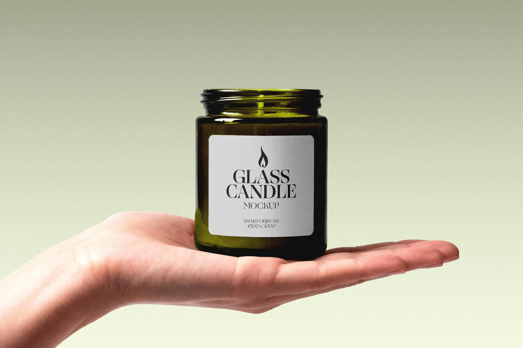 Candle Mockup on Hand