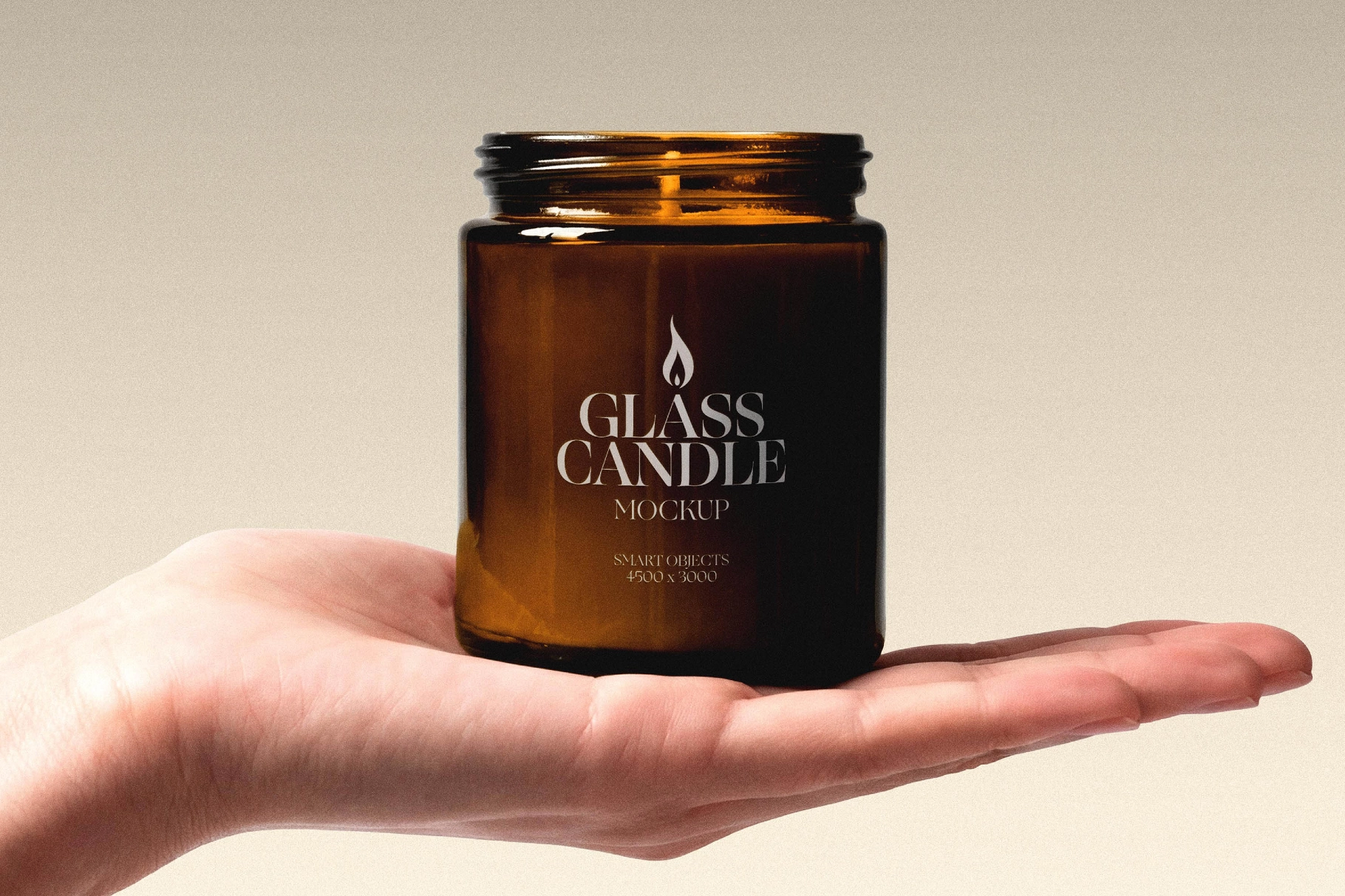 Candle Mockup on Hand