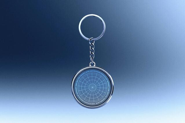 Round Metal Keychain Mockup