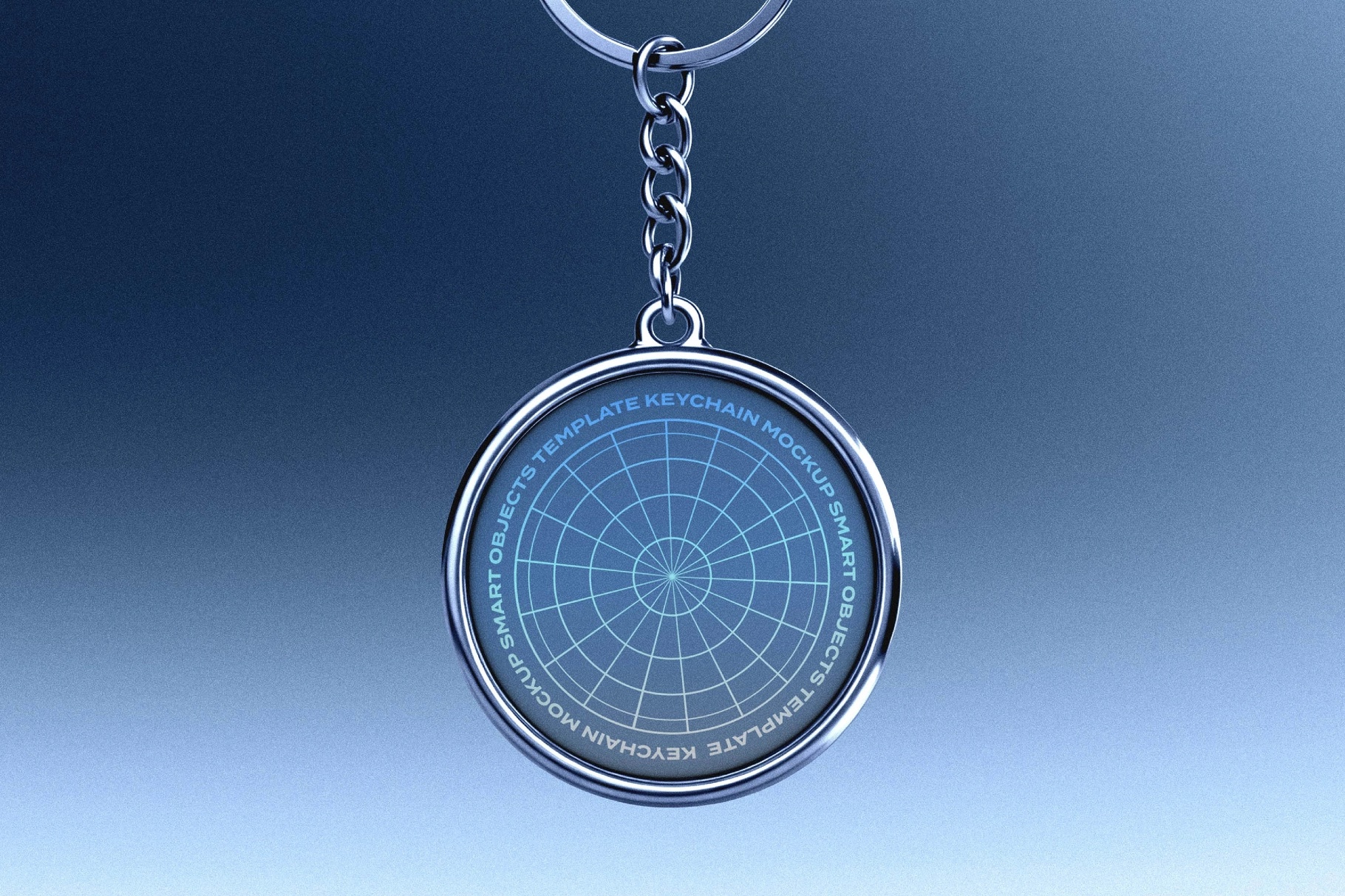 Round Metal Keychain Mockup