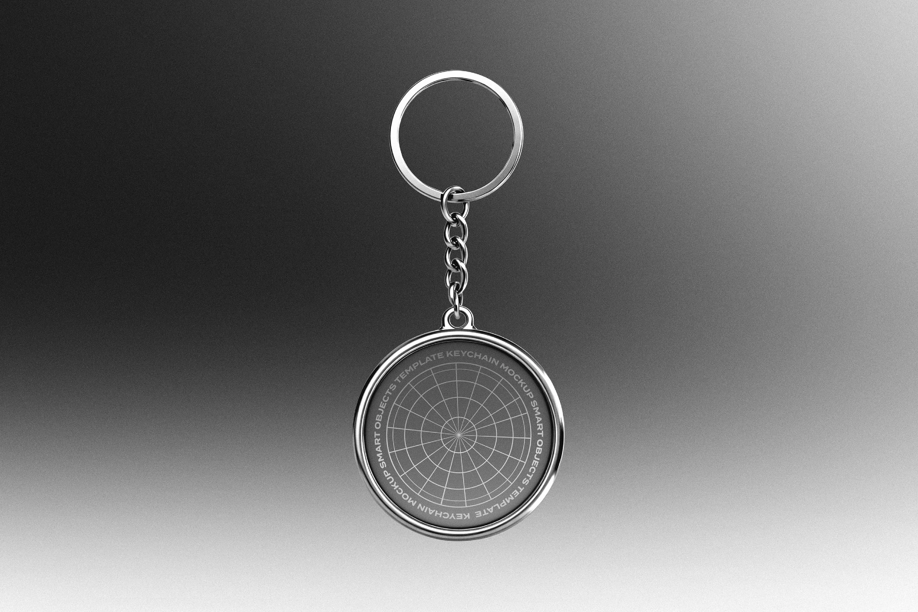Round Metal Keychain Mockup