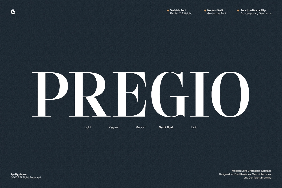 GC Pregio - Clean Serif Typeface