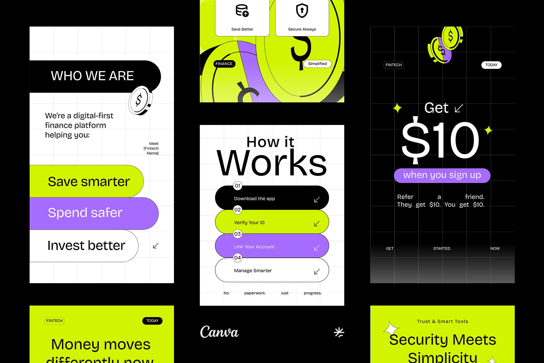 AI Financial Technology Instagram Pack for Canva