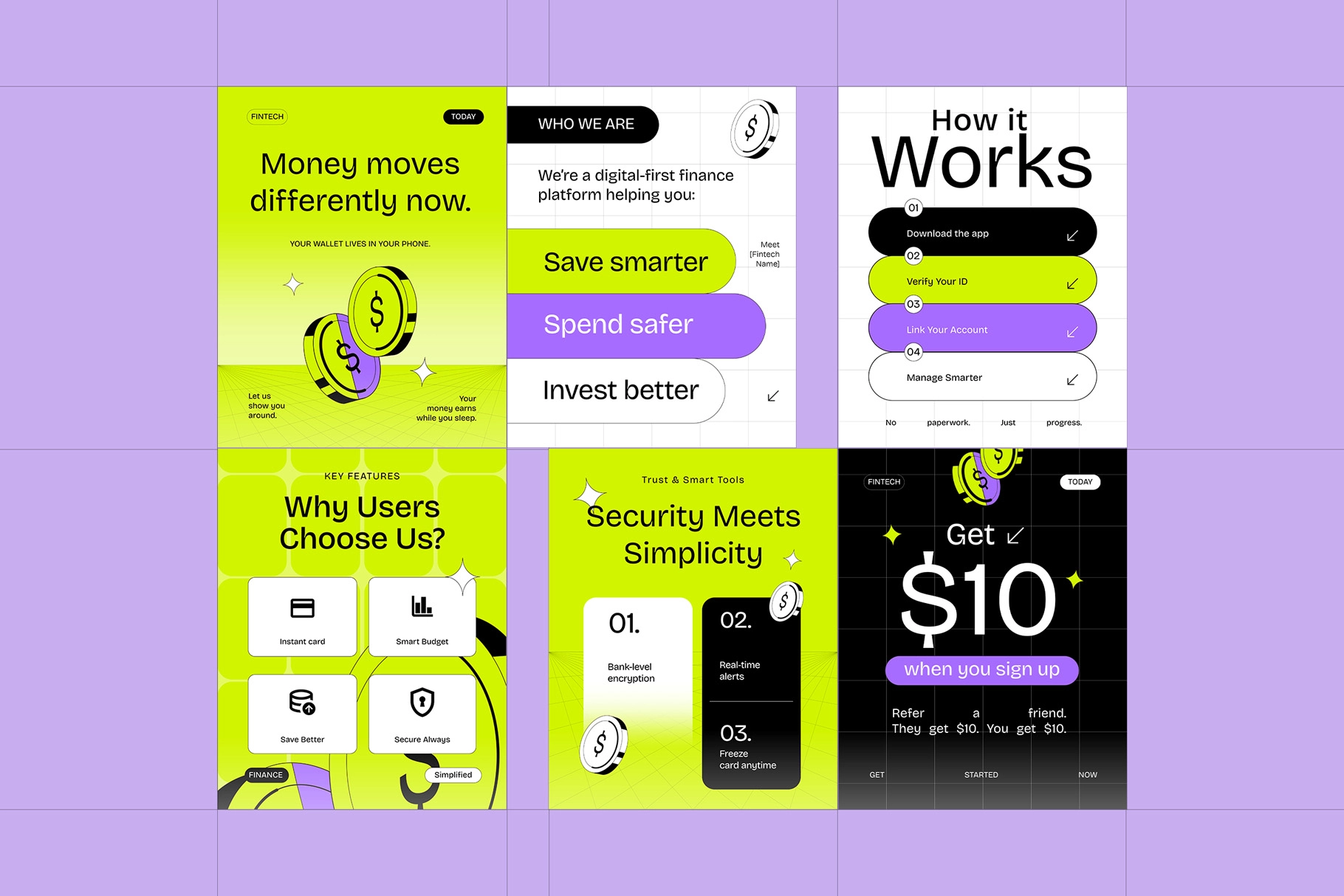 AI Financial Technology Instagram Pack for Canva