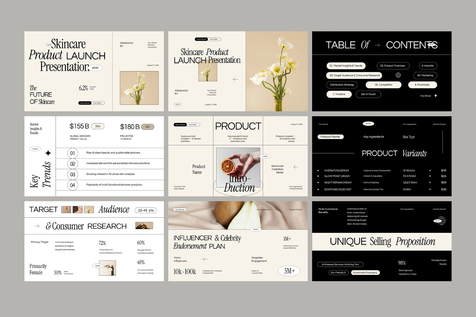 Interactive Skincare Product G-Slides Template
