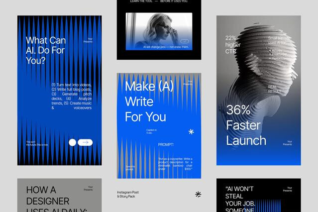 AI Automation Instagram Pack (AI, EPS, PSD)