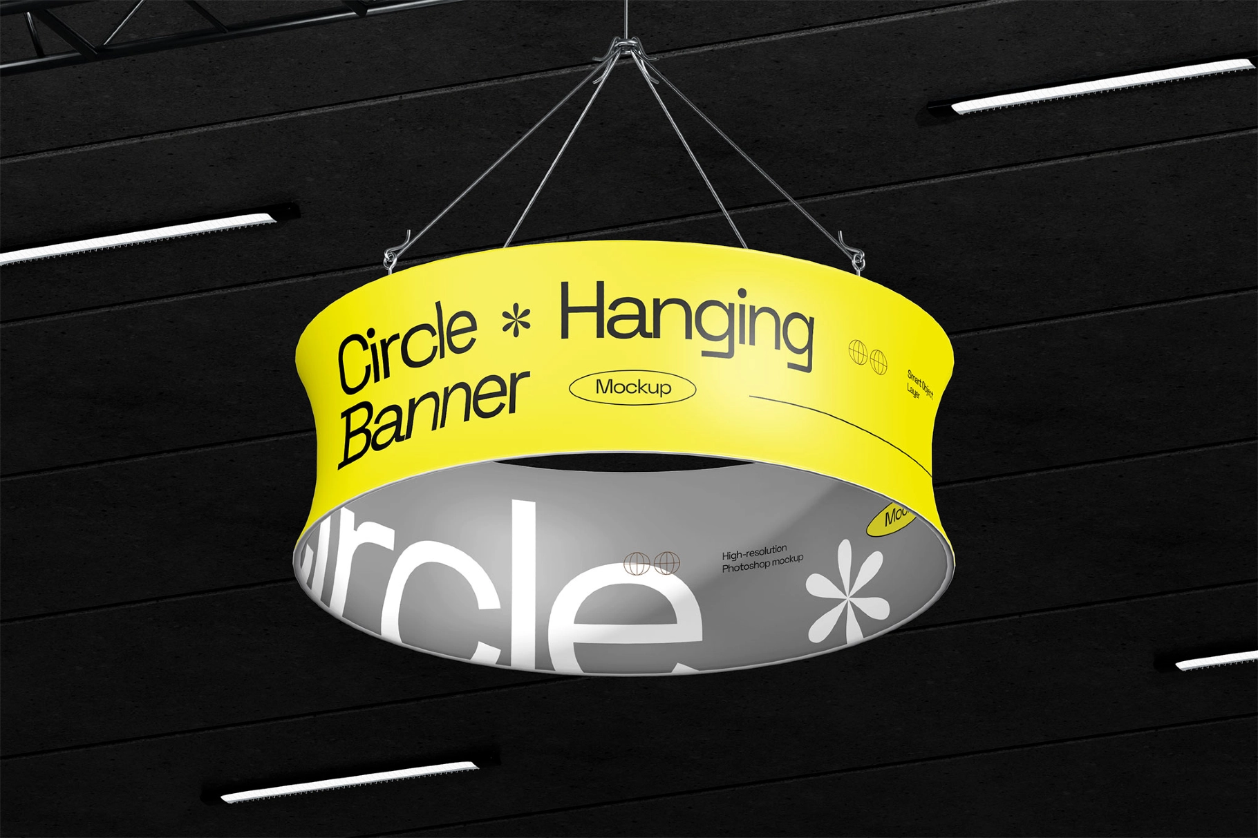 Circle Hanging Banner Mockup