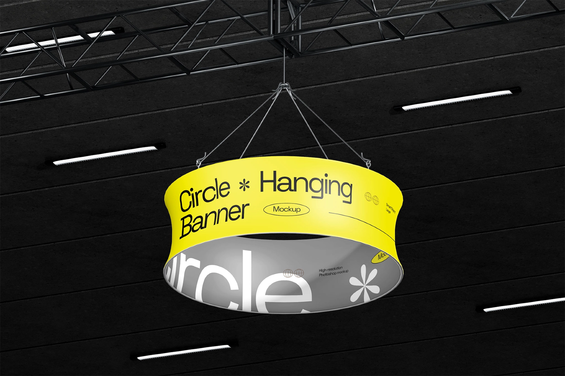 Circle Hanging Banner Mockup