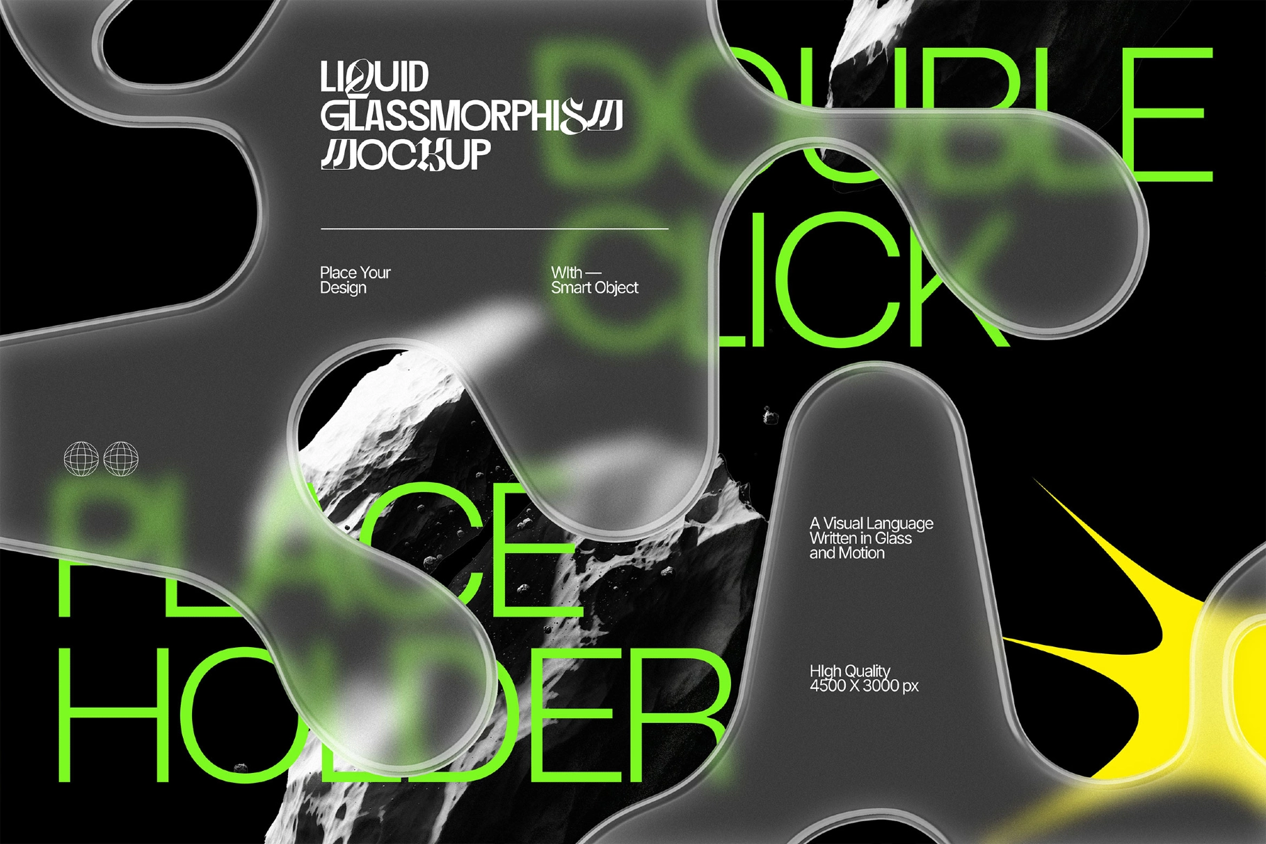 Liquid Frosted Glass Mockup